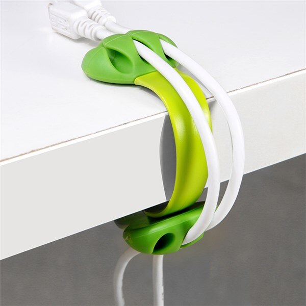 desk edge cable winder and hub clip detail for desk setup