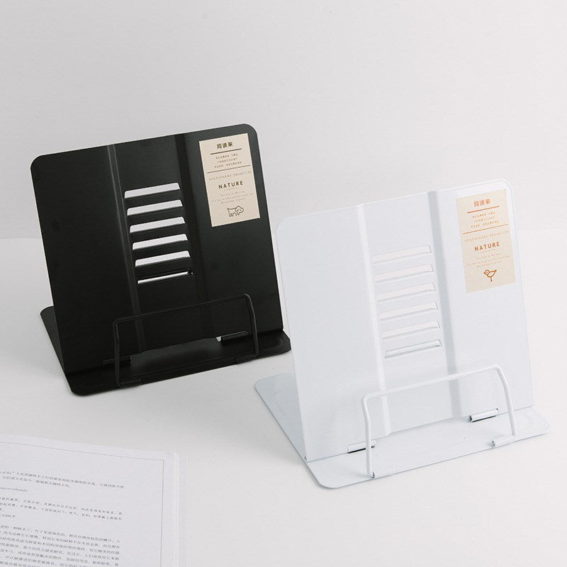 book holder stand supporting an open book