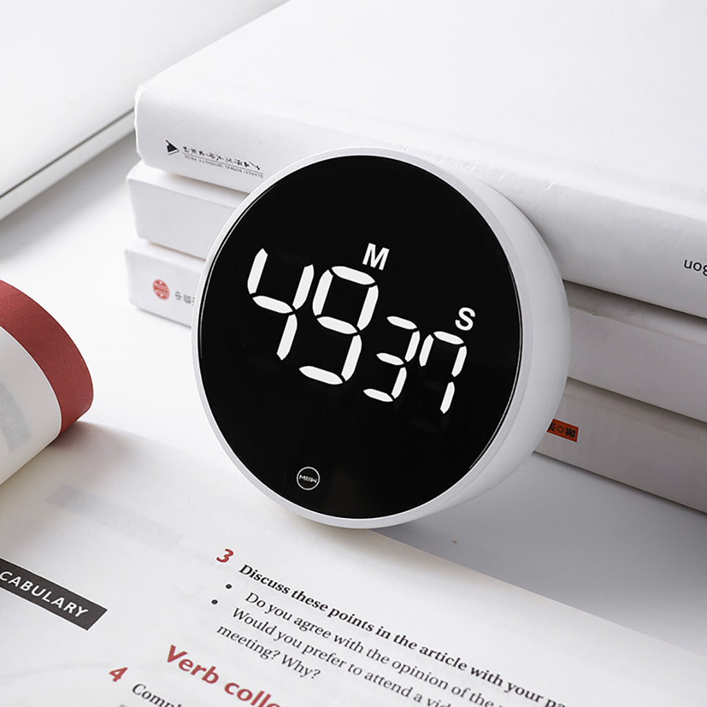 close up of magnetic focus timer for small desk setup for small desk organization