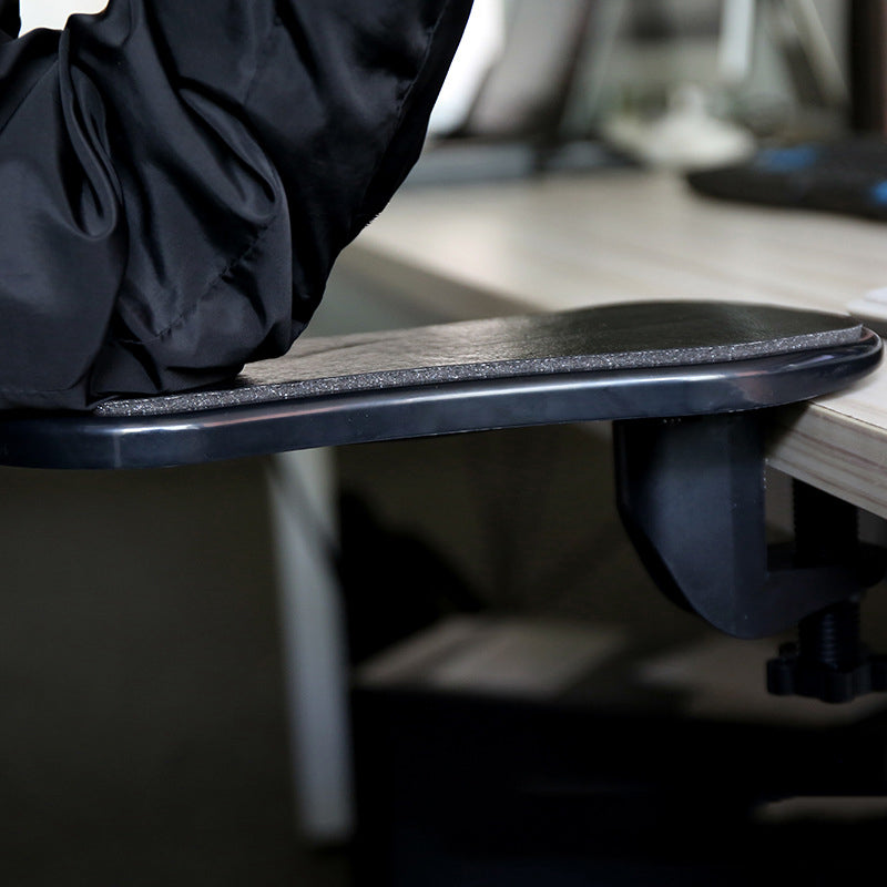 clamp-on desk arm rest extender for mouse support keeping a workspace organized