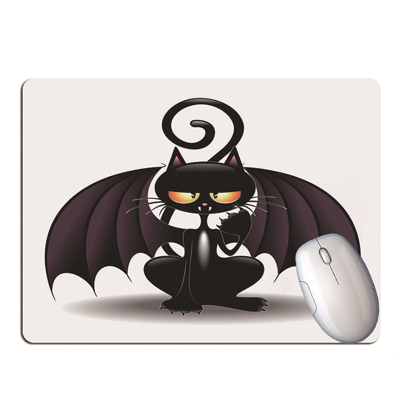 black cat desk mat for keyboard and mouse for dorm room or study desk