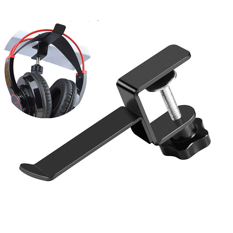 close up of headphone hook for small desk organization