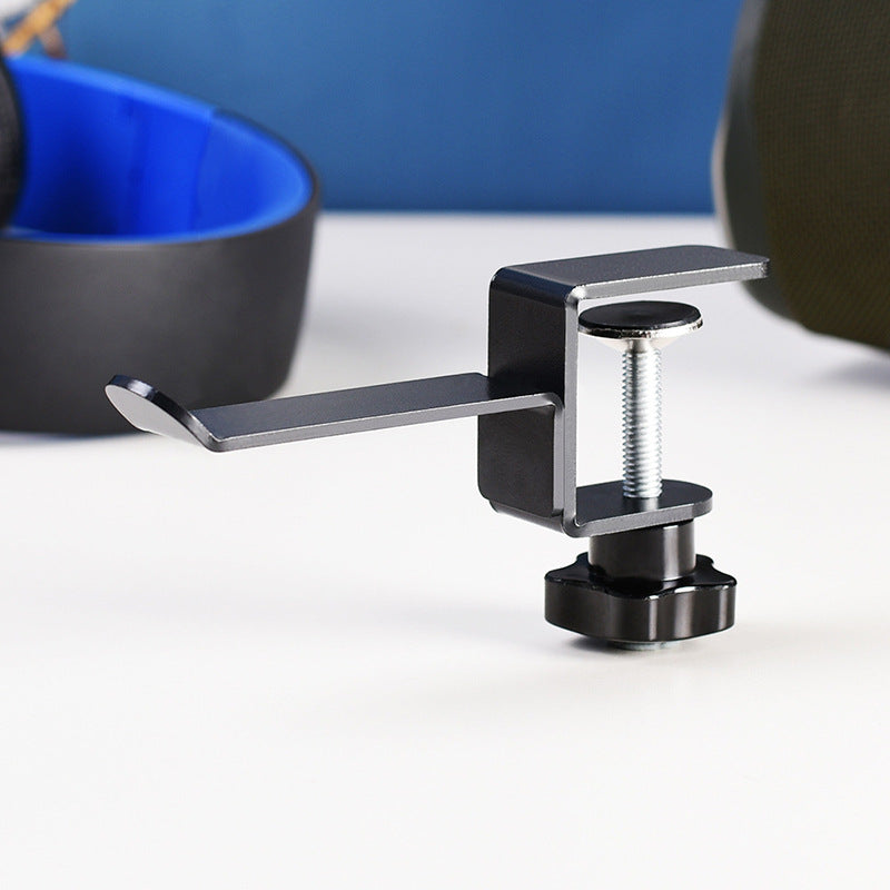 headphone hook used in a home office desk setup