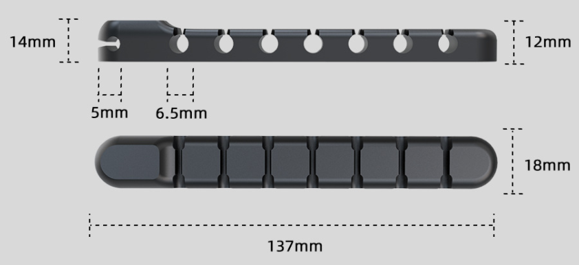self-adhesive desktop cable organizer strip detail for small desk organization