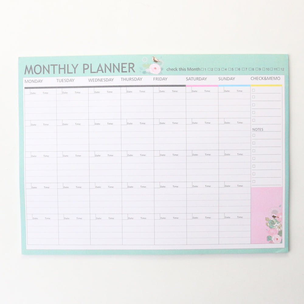 weekly desk planner pad for study  home office used in a home office workspace