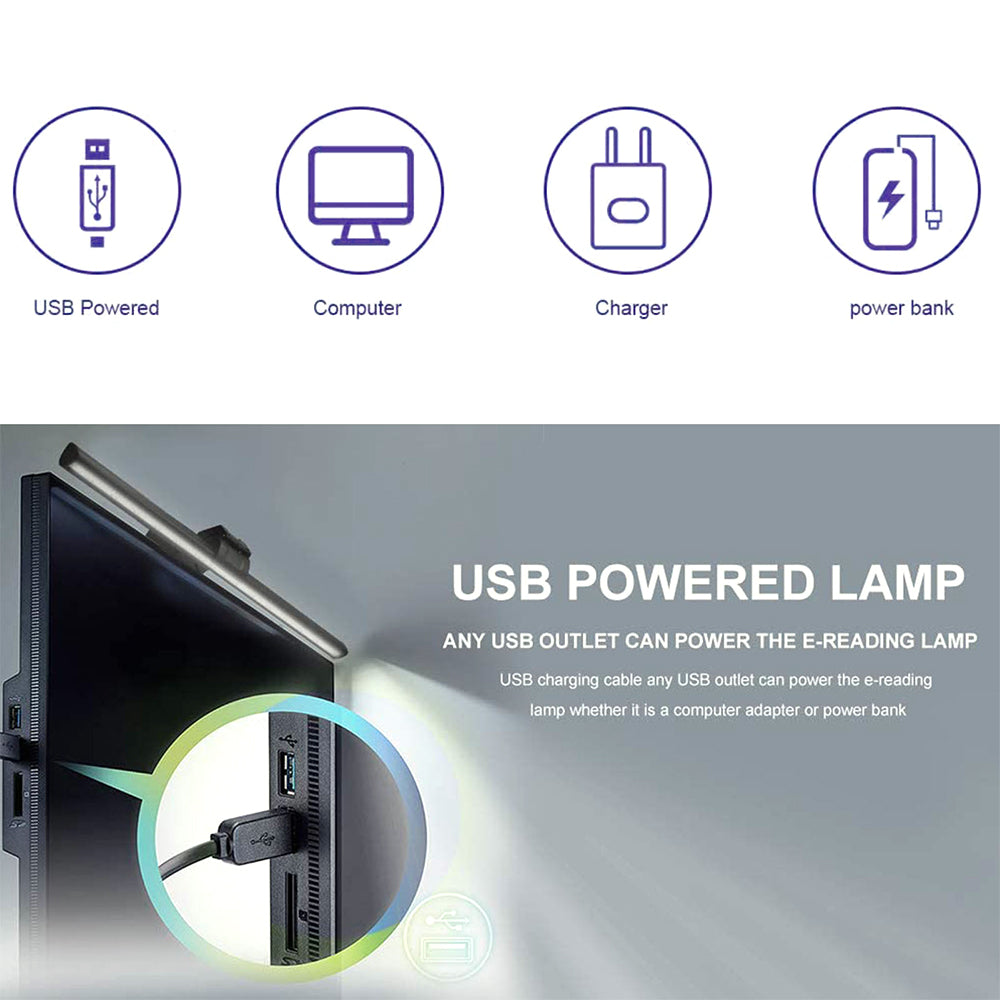 monitor screen light bar for small desk setup used in a home office workspace