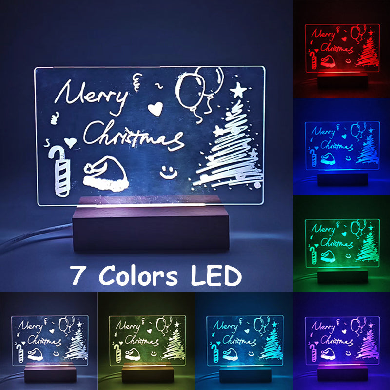 close up of led acrylic memo board for desk notes for small desk organization