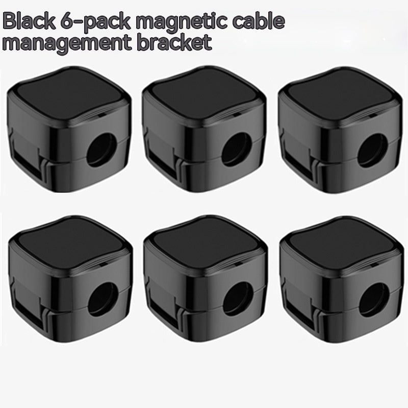 magnetic cable clips organizing cables on a desk