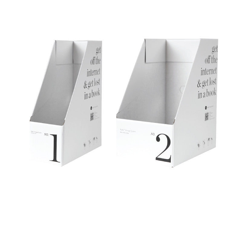 close up of desktop file rack and book organizer for small desks for small desk organization