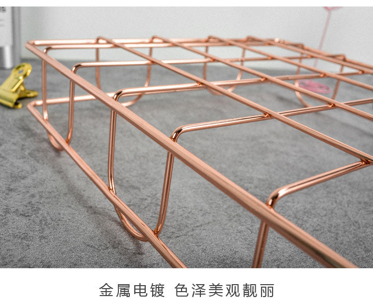 layered metal file organizer for desk papers for dorm room or study desk