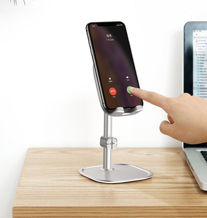adjustable metal tablet stand for desk keeping a workspace organized