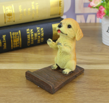 cute dog desk decor stand for small setups used in a home office workspace