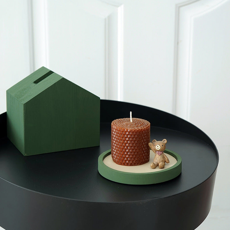 desktop catchall tray for small desk essentials used in a home office workspace