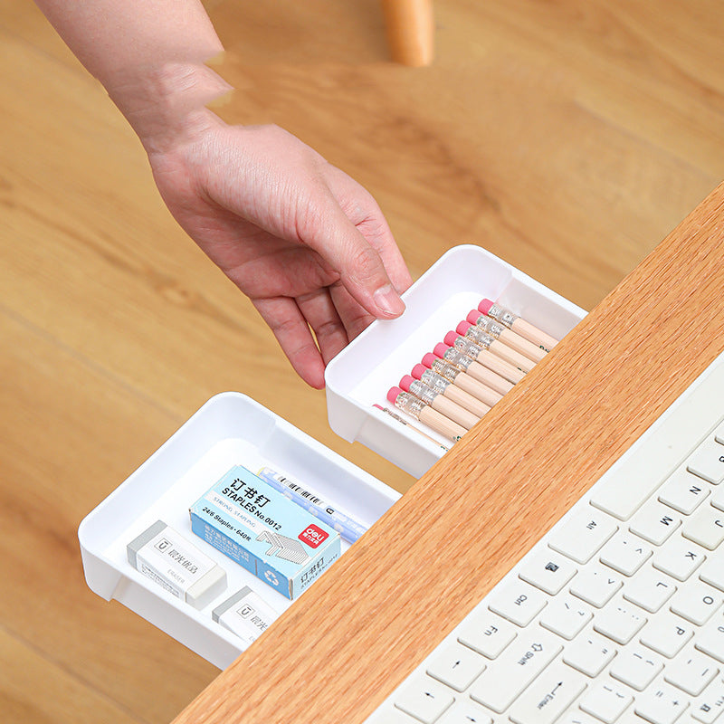 desk drawer organizer showing clean desk storage detail