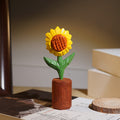 sunflower desktop ornament for desk decor on a clean desk setup