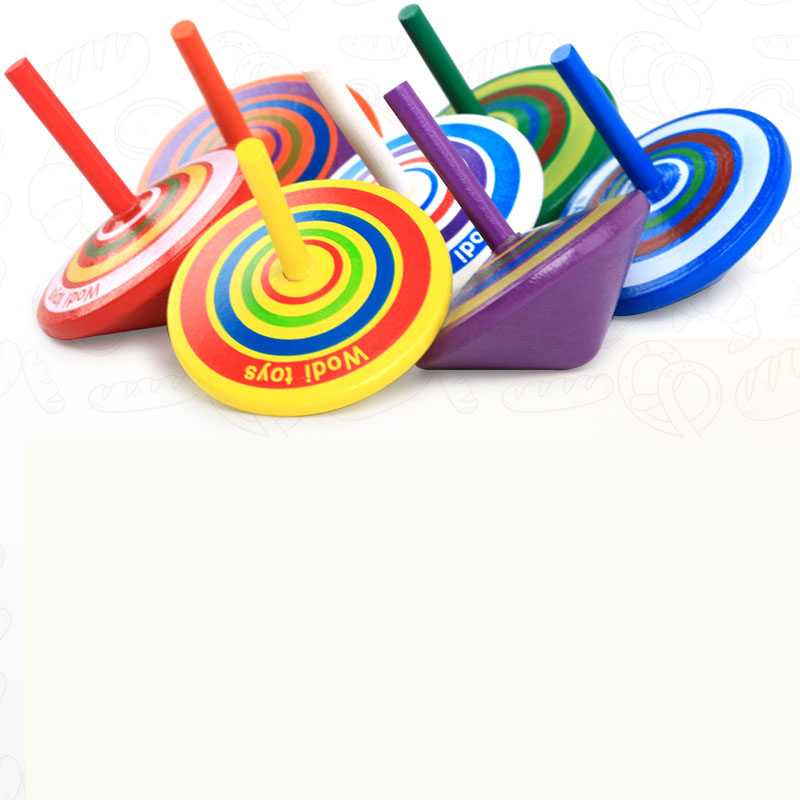 wooden spinning top stress relief desk toy detail for desk setup