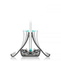 vertical laptop storage stand for desk on a clean desk setup