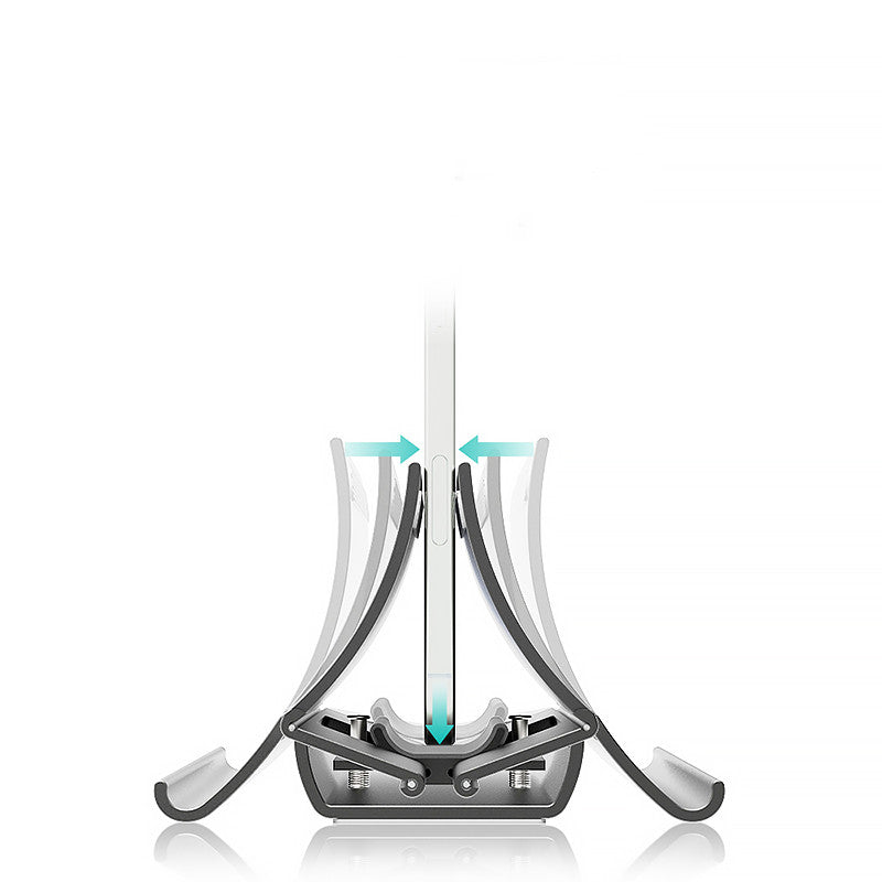 vertical laptop storage stand for desk on a clean desk setup