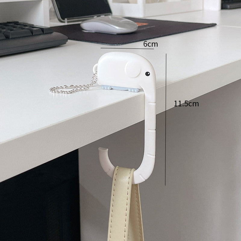 no-drill desk side bag hook for small workspaces used in a home office workspace