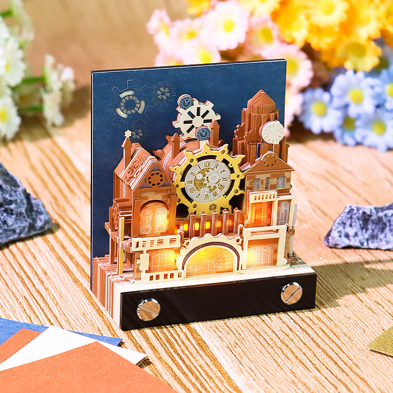 3d desk calendar memo pad for small desk setup used in a home office workspace