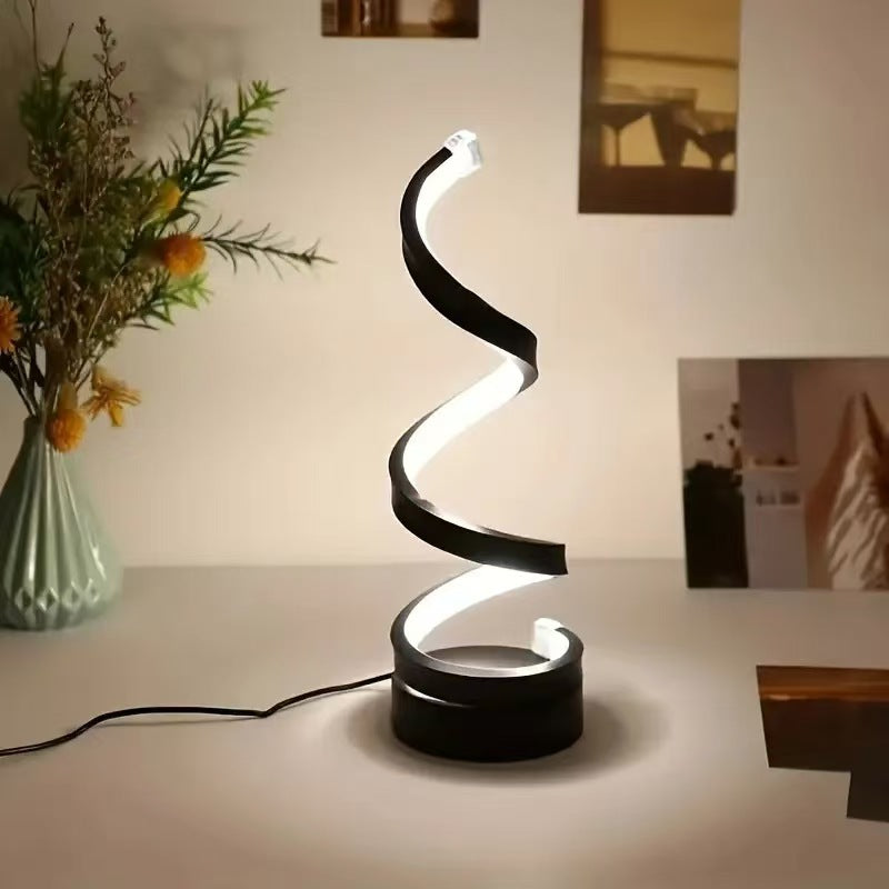 close up of usb spiral desk lamp for small workspaces for small desk organization