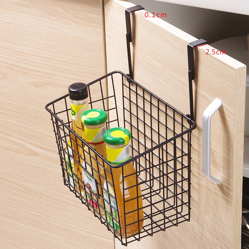 clip-on desk side storage basket on a clean desk setup
