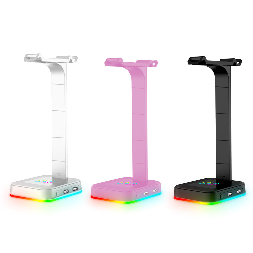 rgb headphone stand with usb charging ports product view