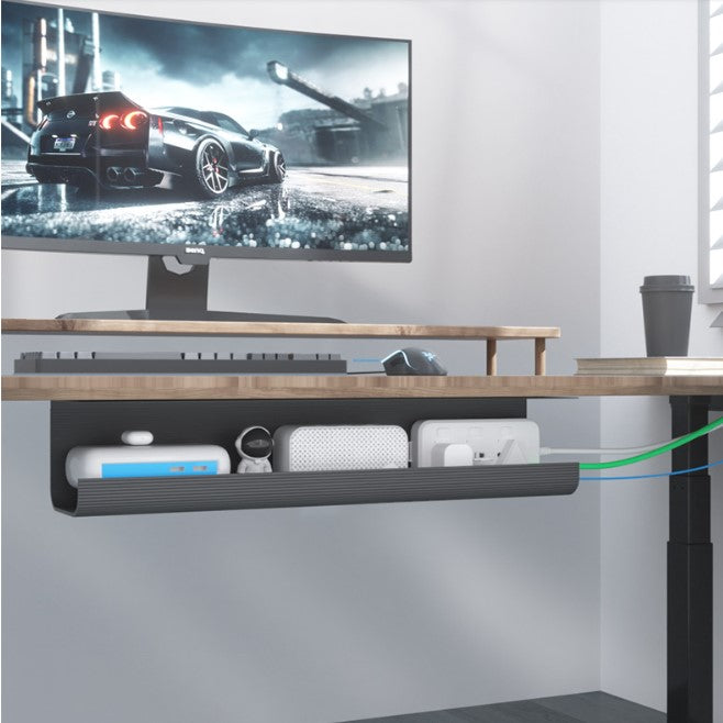 desk organizer mounted under a desk