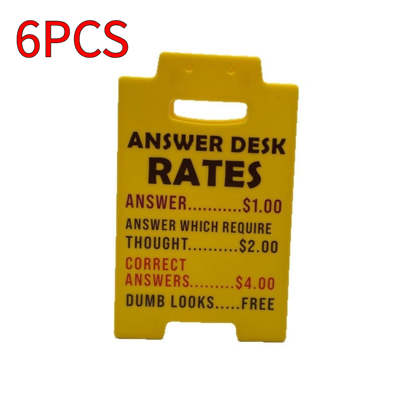 close up of funny desk decor sign for work setups for small desk organization