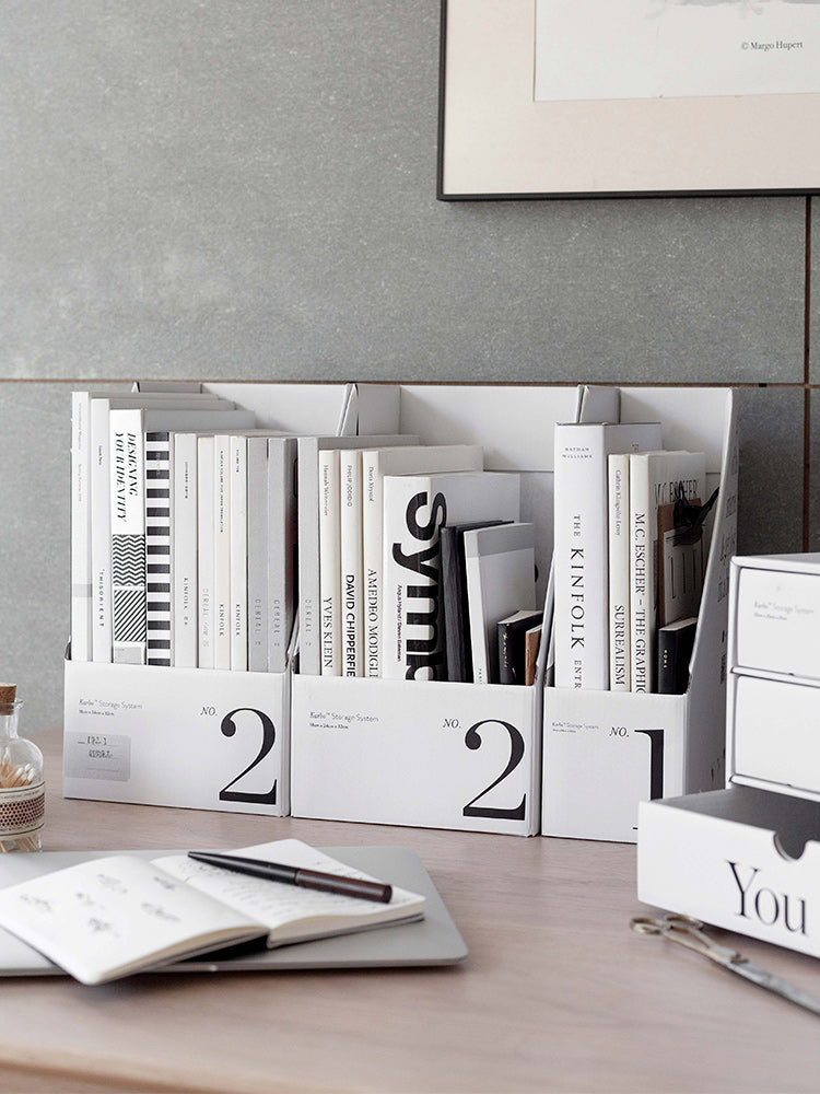 desktop file rack and book organizer for small desks keeping a workspace organized