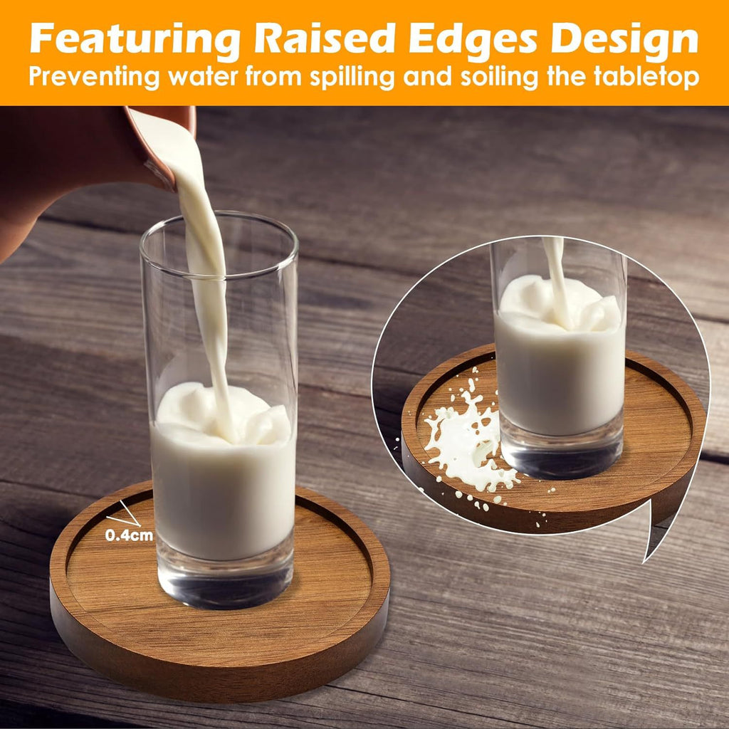 solid wood desk coaster for office setups used in a home office workspace