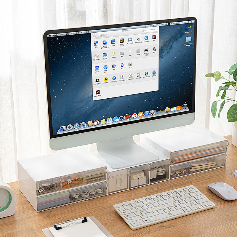 monitor stand drawer for small desk storage