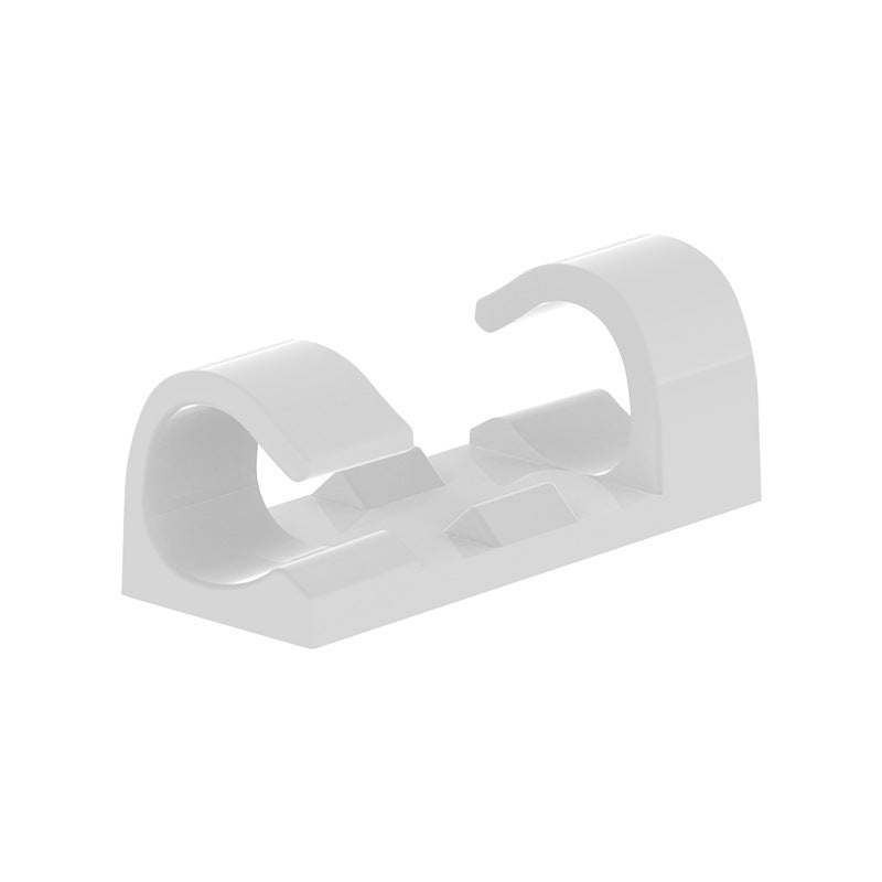 self-adhesive cable organizer detail for desk setup