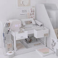 desktop shelf organizer for small desk storage on a clean desk setup