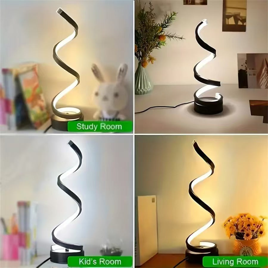 usb spiral desk lamp for small workspaces for dorm room or study desk