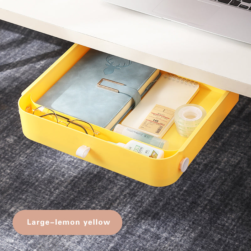 desk drawer organizer mounted under a desk