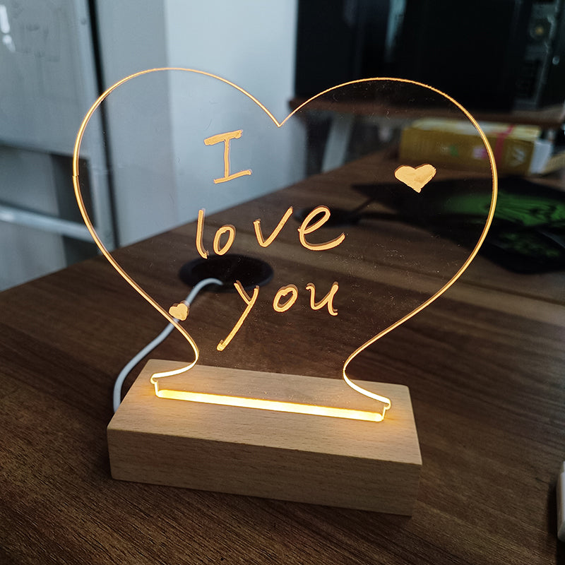 led acrylic memo board for desk notes on a clean desk setup
