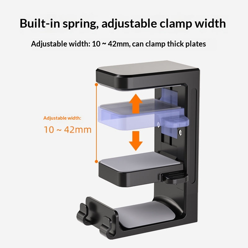 controller and headset stand for small desk storage