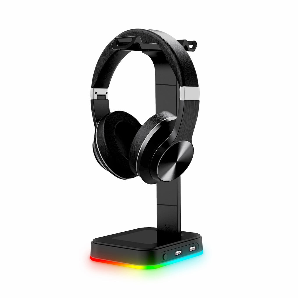 rgb headphone stand with usb charging ports product view