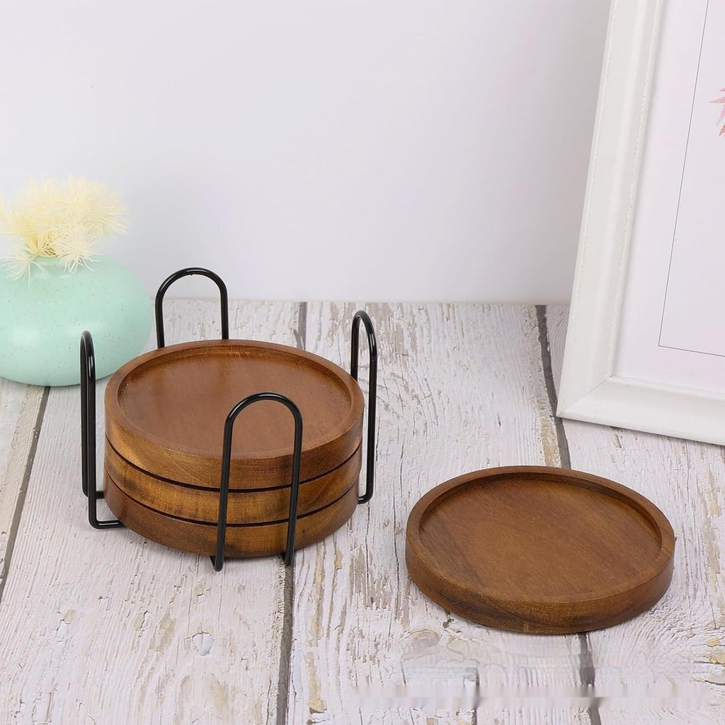 solid wood desk coaster for office setups for dorm room or study desk