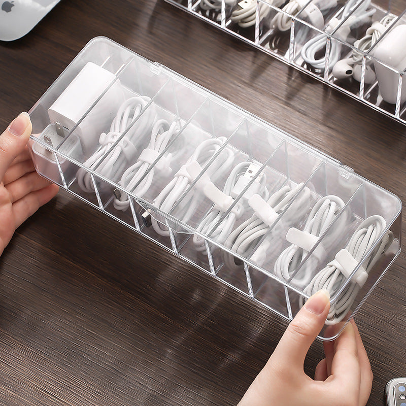 dust-proof cable management box for power hubs detail for desk setup