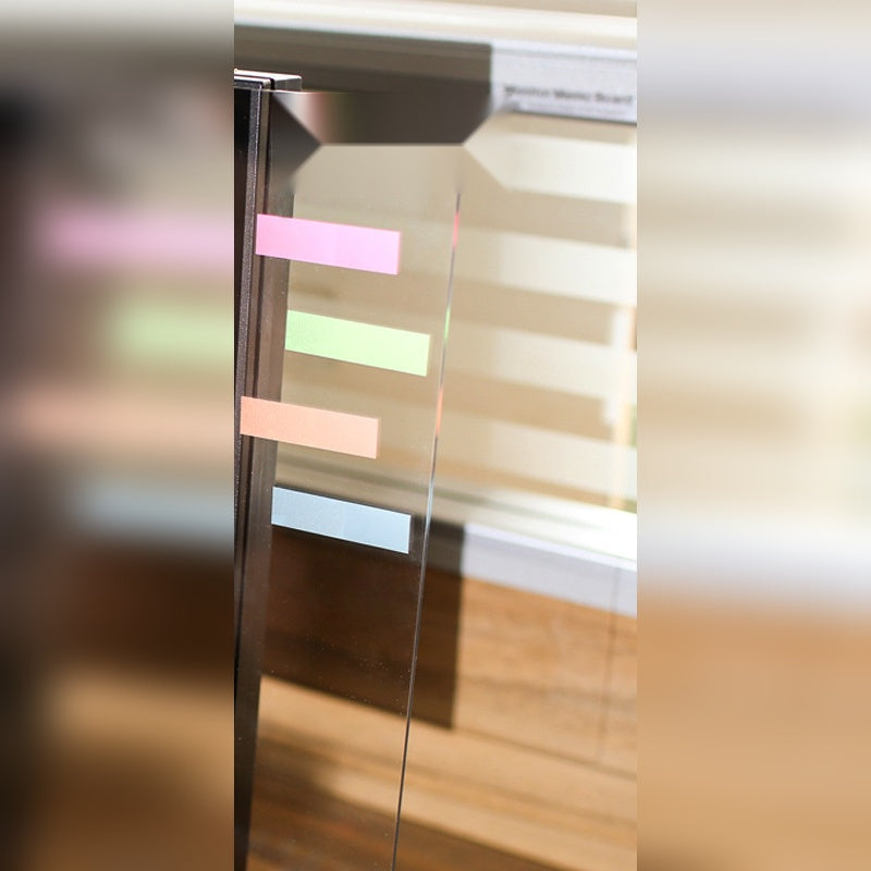 monitor memo board beside a computer screen