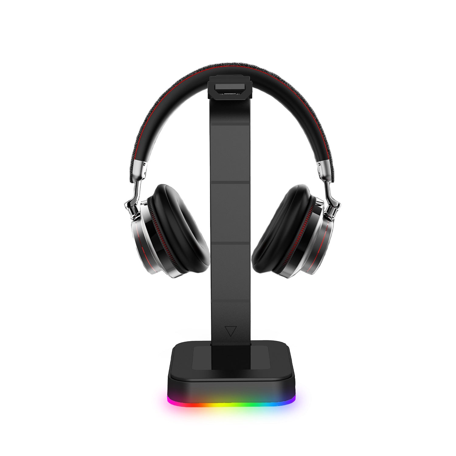 rgb headphone stand with usb charging ports for desk setup