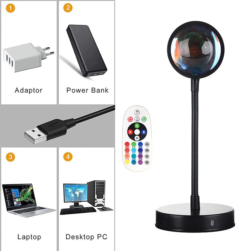 usb rainbow projection desk lamp product view