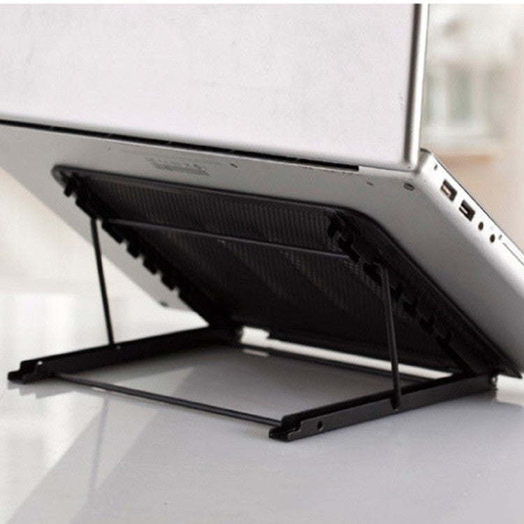 foldable laptop stand for small desks on a clean desk setup