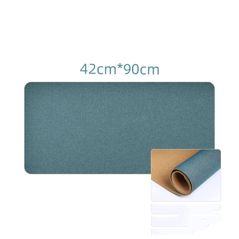 natural cork desk mat for small desk setup keeping a workspace organized