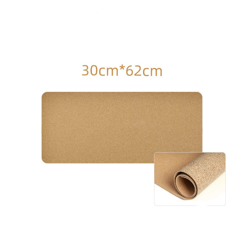 natural cork desk mat for small desk setup shown from another angle