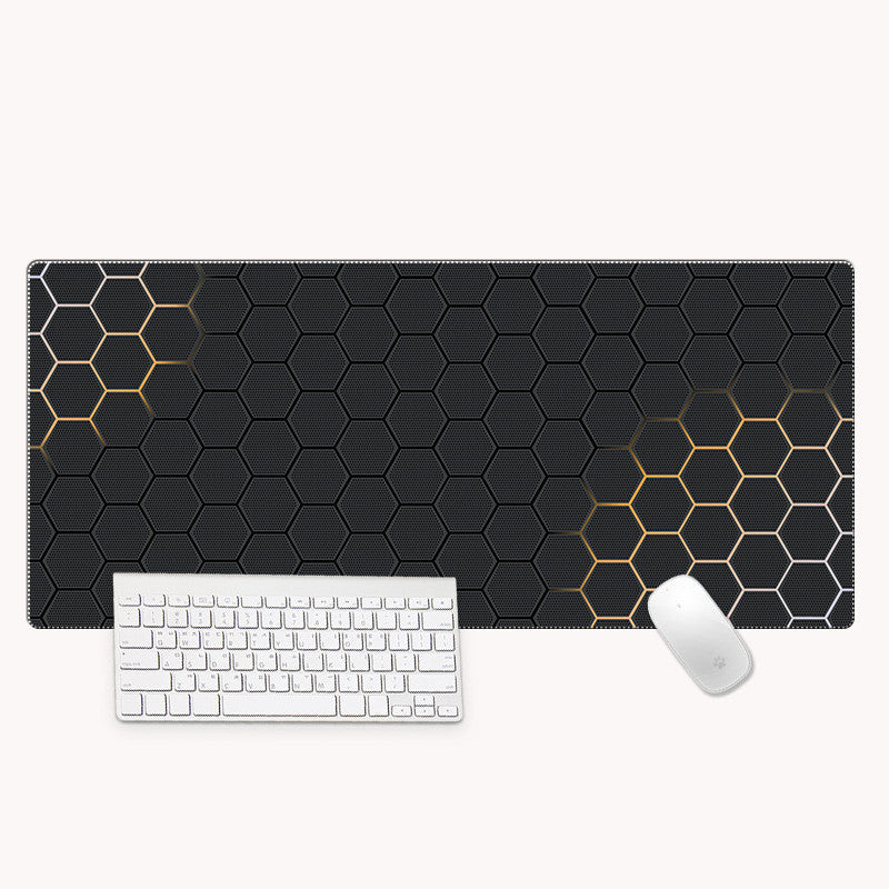desk mat used in a home office desk setup