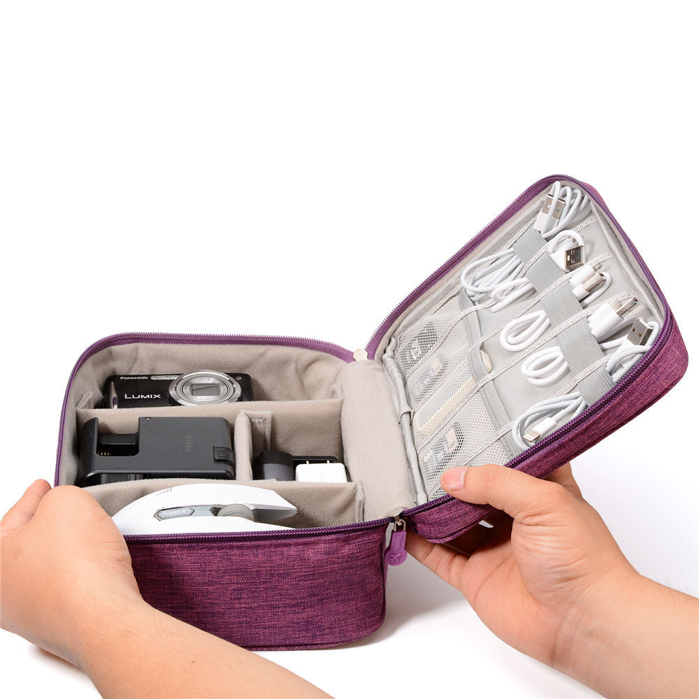 portable cable organizer pouch for chargers  adapters keeping a workspace organized